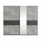 Kadenbach Stone Grey & Metallic Grey Sliding Door Wardrobe 261cm