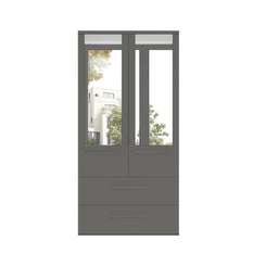 Kairns Graphite 2 Door Hinged Wardrobe (100cm) With Mirror