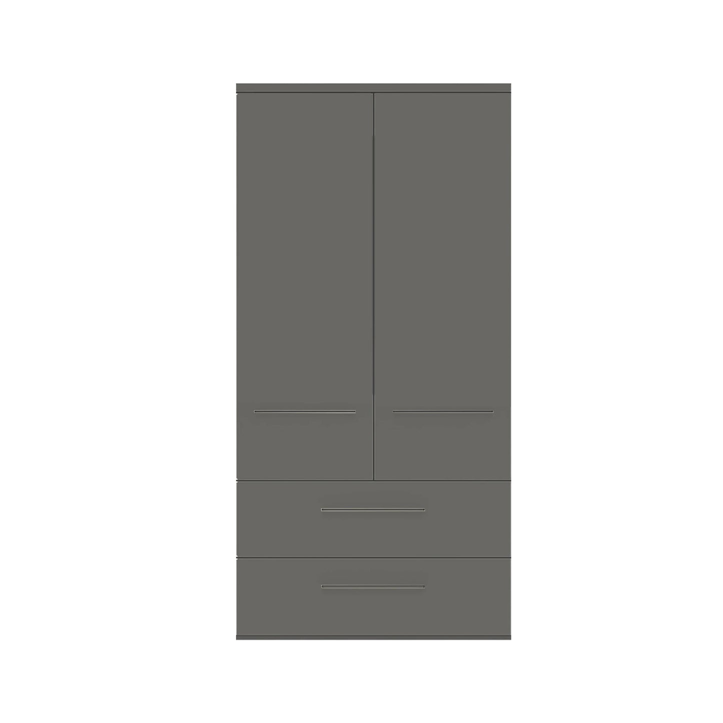 Kairns 100cm Graphite 2 Door Hinged Wardrobe with Drawers