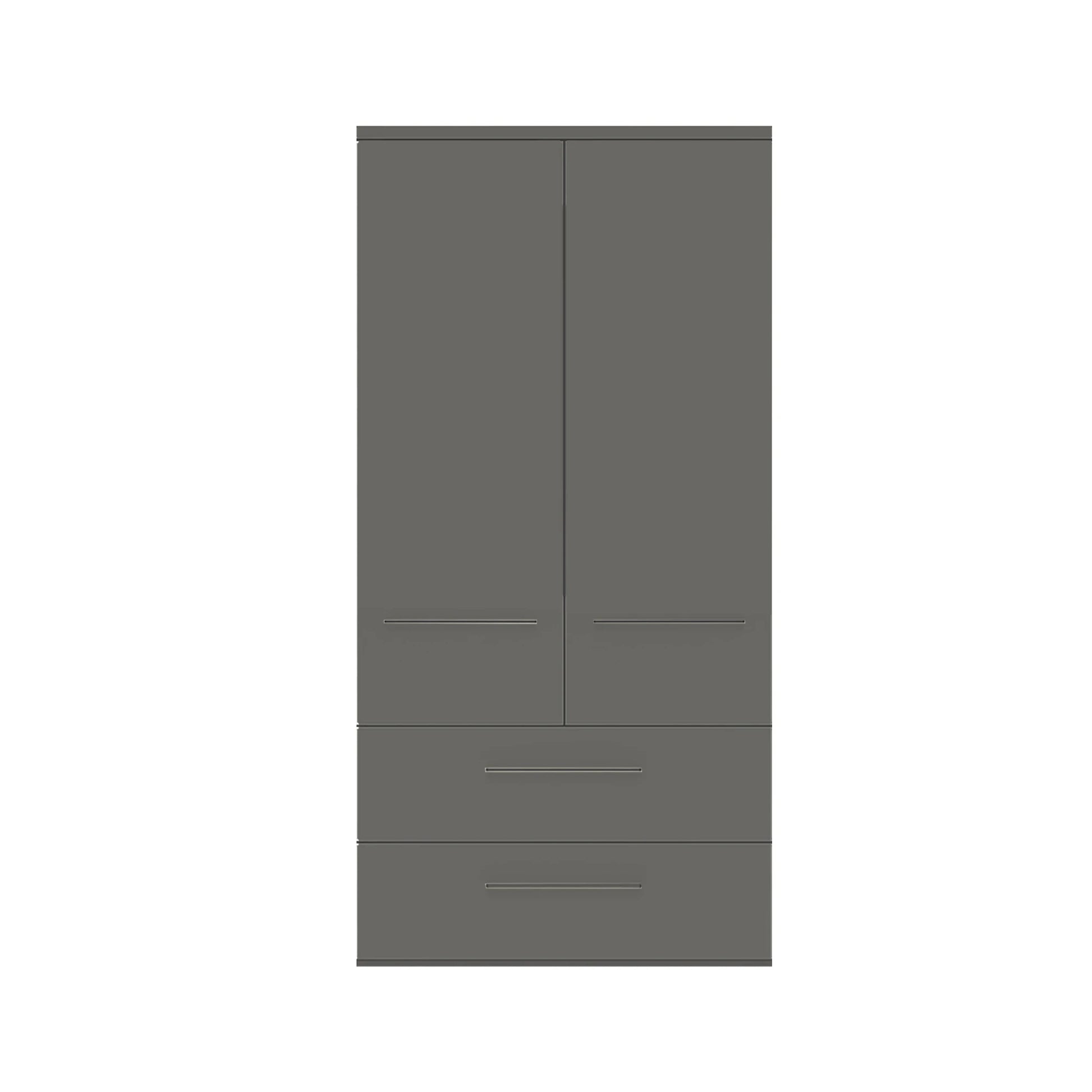 Kairns 100cm Graphite 2 Door Hinged Wardrobe with Drawers