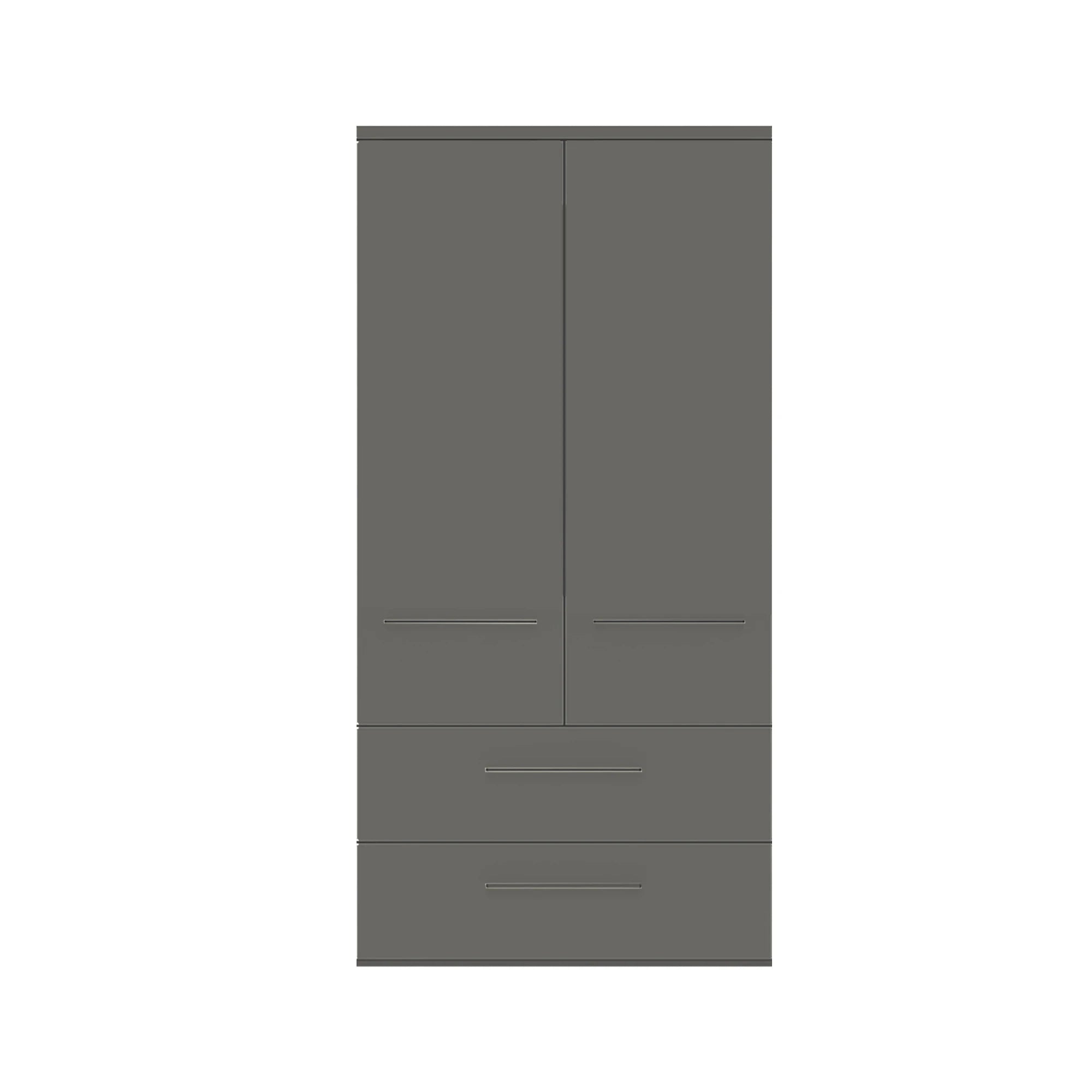 Kairns 100cm Graphite 2 Door Hinged Wardrobe with Drawers