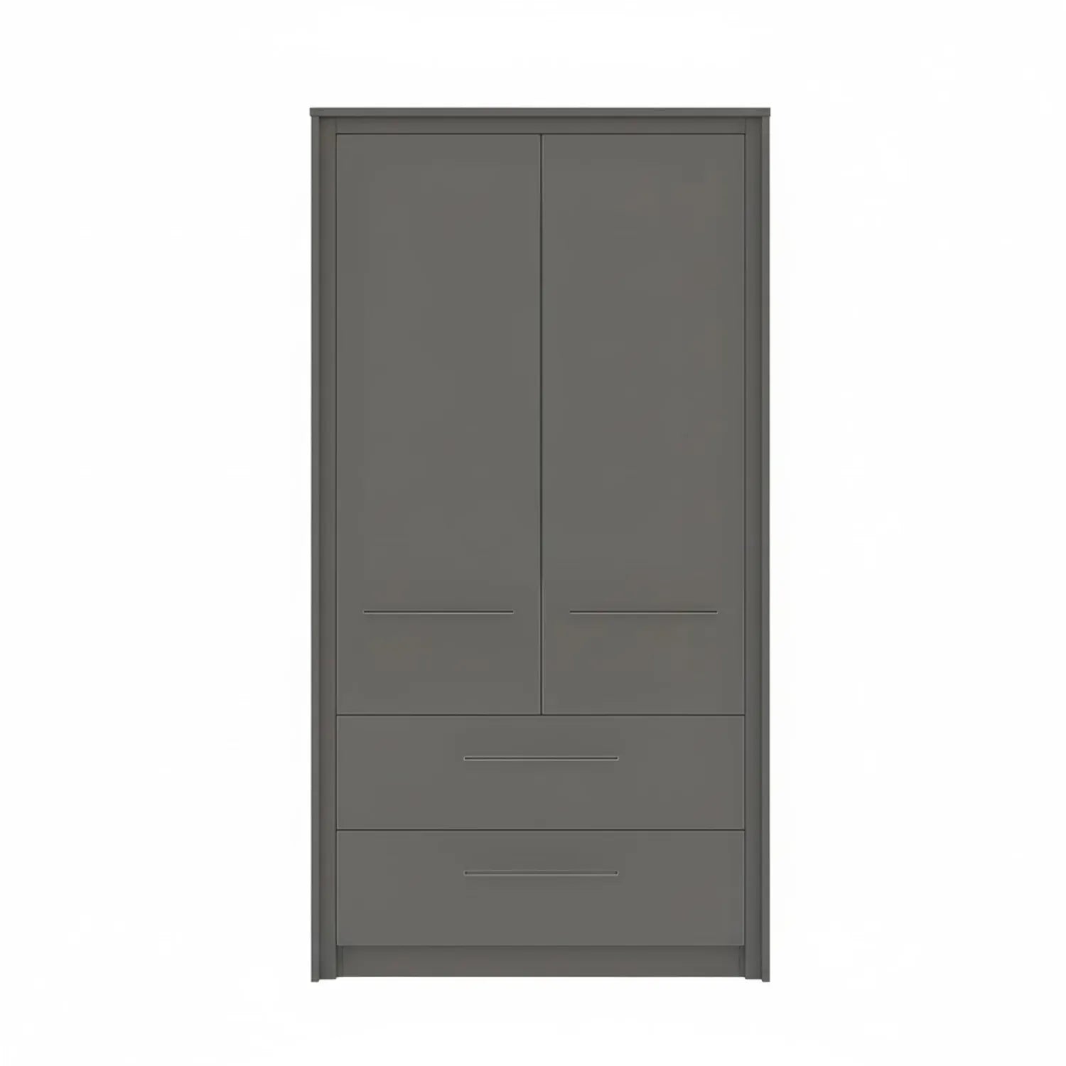 Kairns 100cm Graphite 2 Door Hinged Wardrobe with Drawers