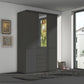 Kairns Graphite 3 Door Hinged Wardrobe (W150cm) With Mirror - Styled in Bedroom