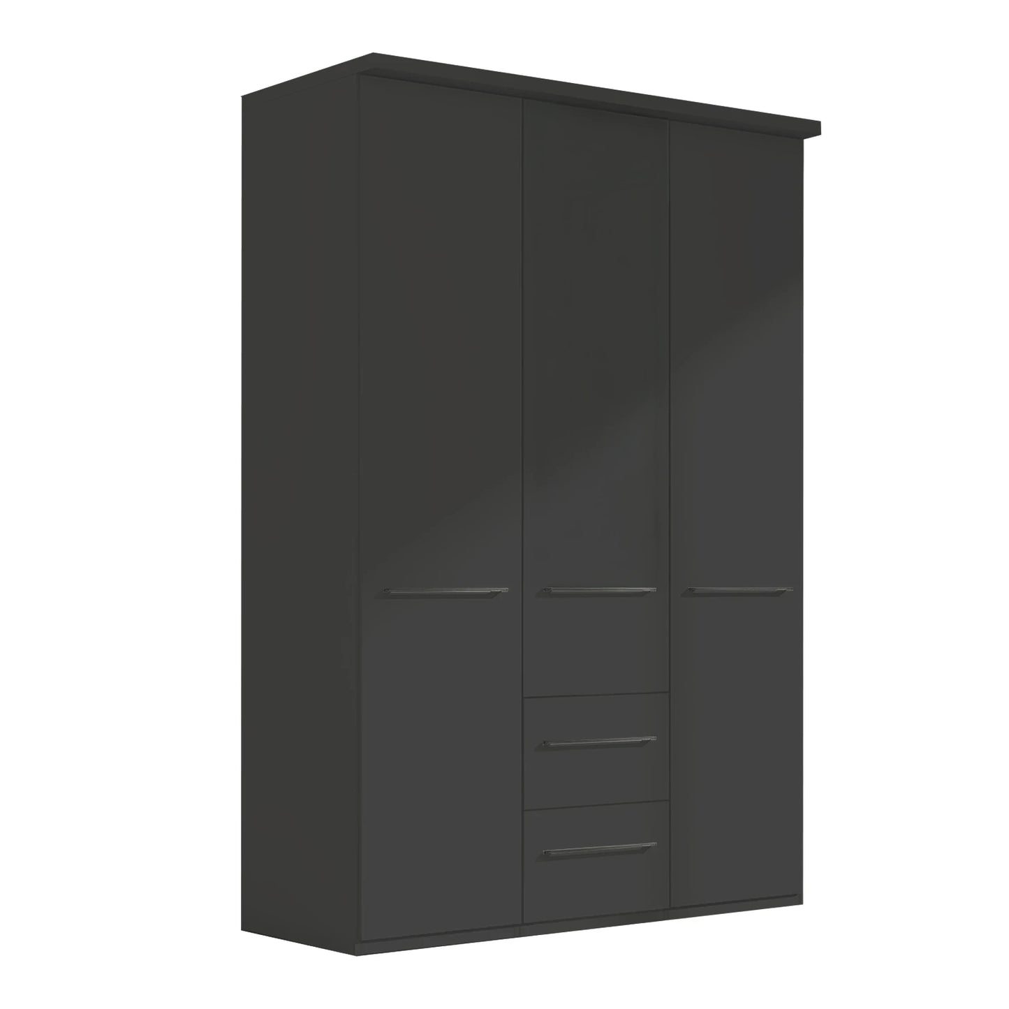 Kairns 150cm Graphite 3 Door Hinged Wardrobe with Drawers