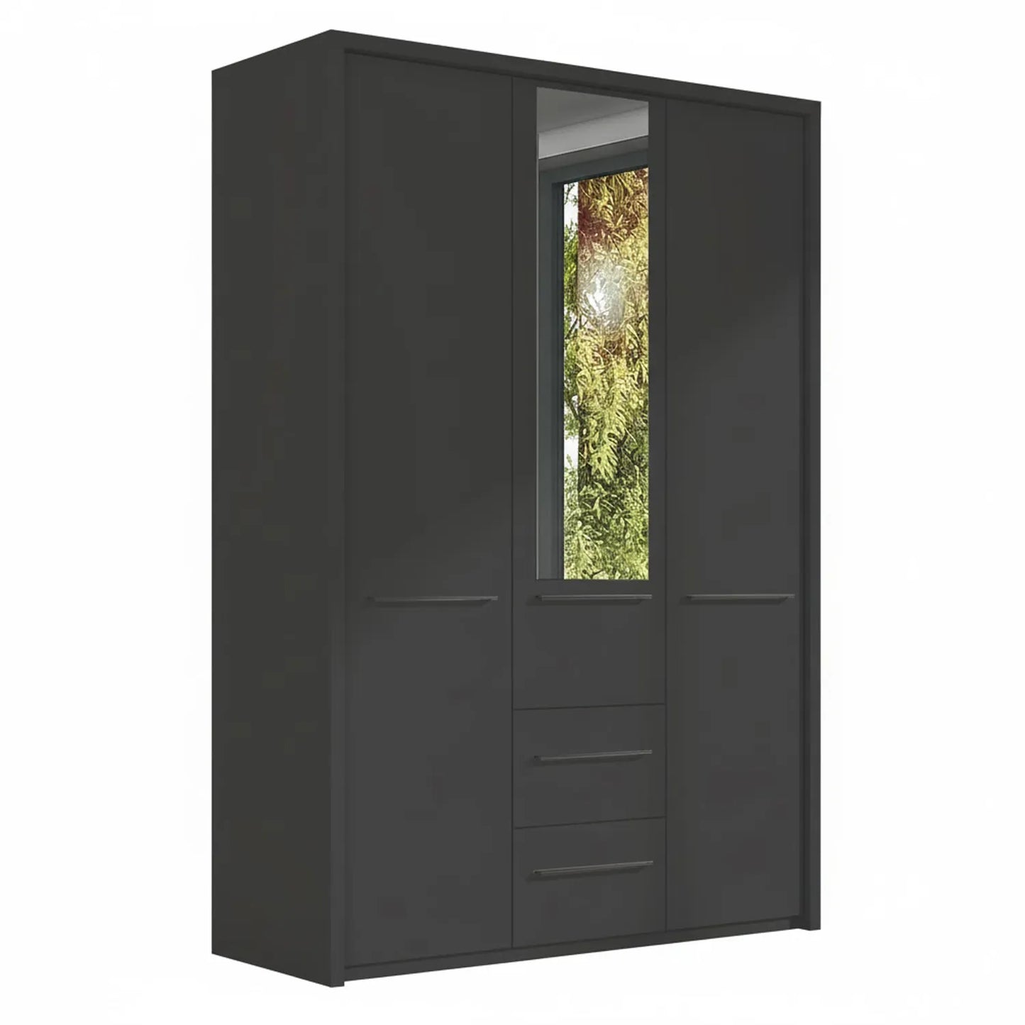Kairns 150cm Graphite 3 Door Hinged Wardrobe with Drawers