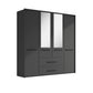 Kairns Graphite 4 Door Hinged Wardrobe (W200cm) With Mirror