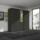 Kairns Graphite 5 Door Hinged Wardrobe (W250cm) With Mirror - Styled in Bedroom