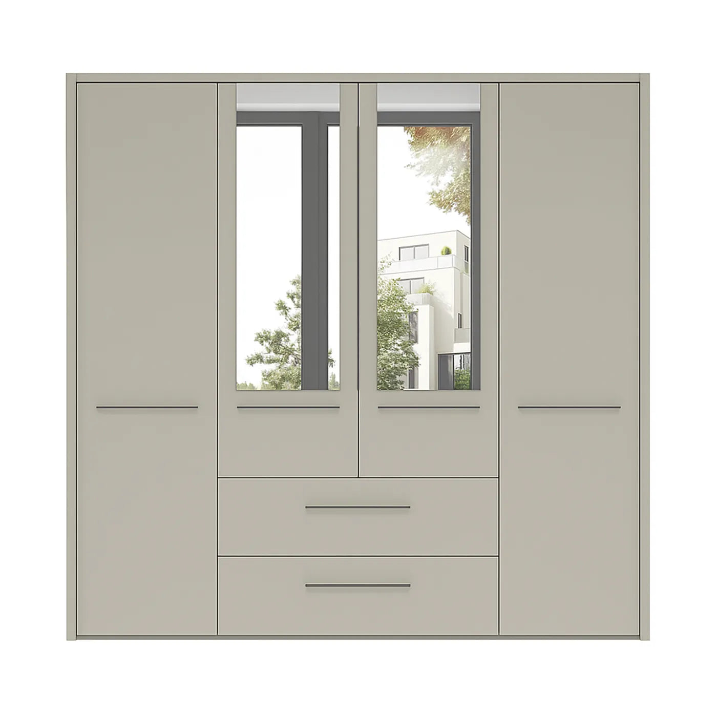 Kairns 200cm Graphite 4 Door Hinged Wardrobe with Drawers
