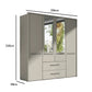 Kairns 200cm Graphite 4 Door Hinged Wardrobe with Drawers