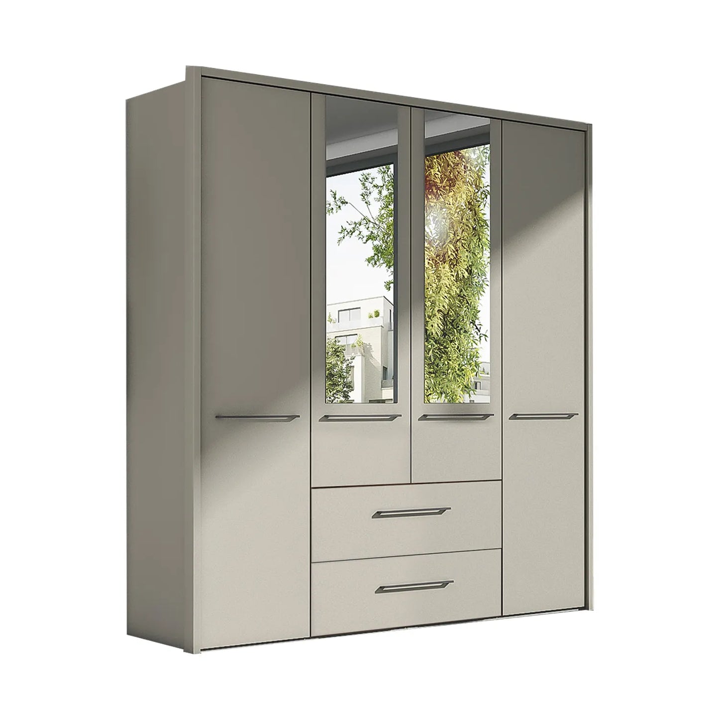 Kairns 200cm Graphite 4 Door Hinged Wardrobe with Drawers