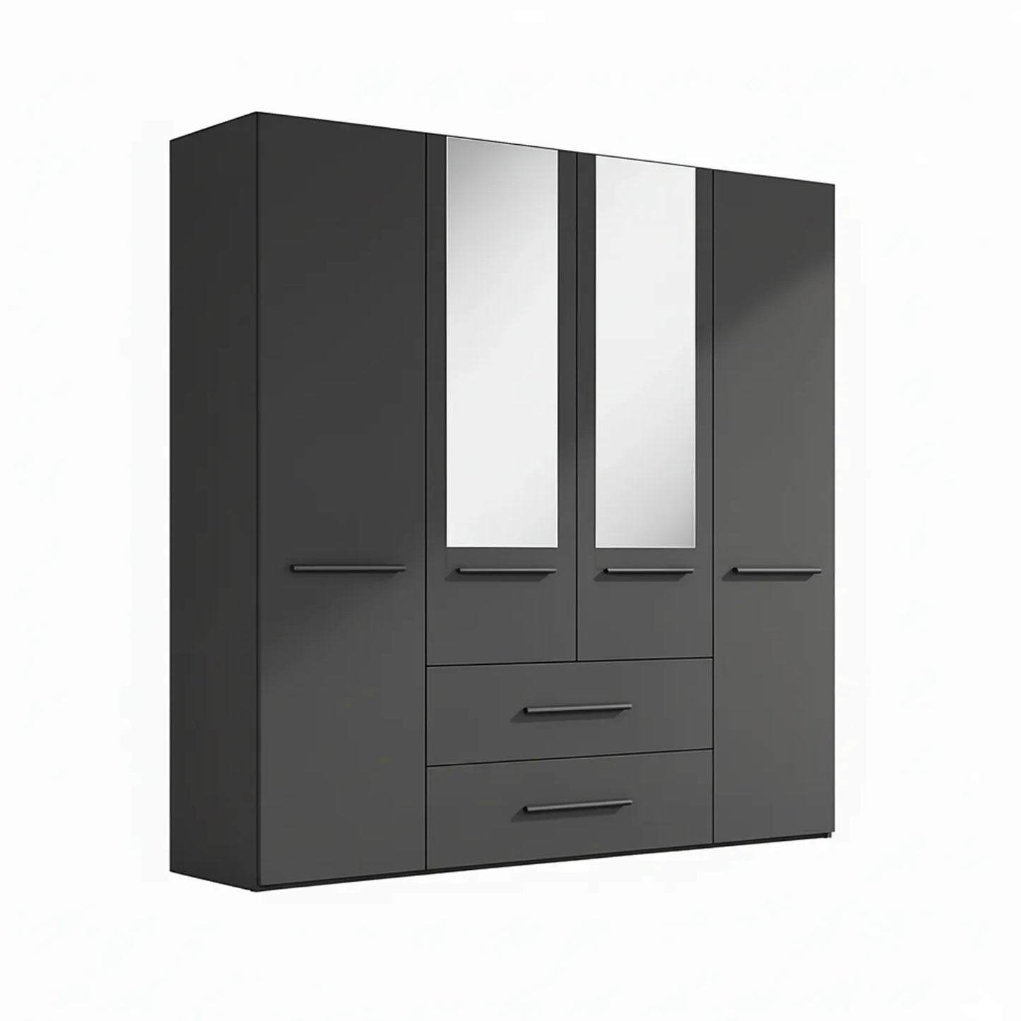Kairns 200cm Graphite 4 Door Hinged Wardrobe with Drawers