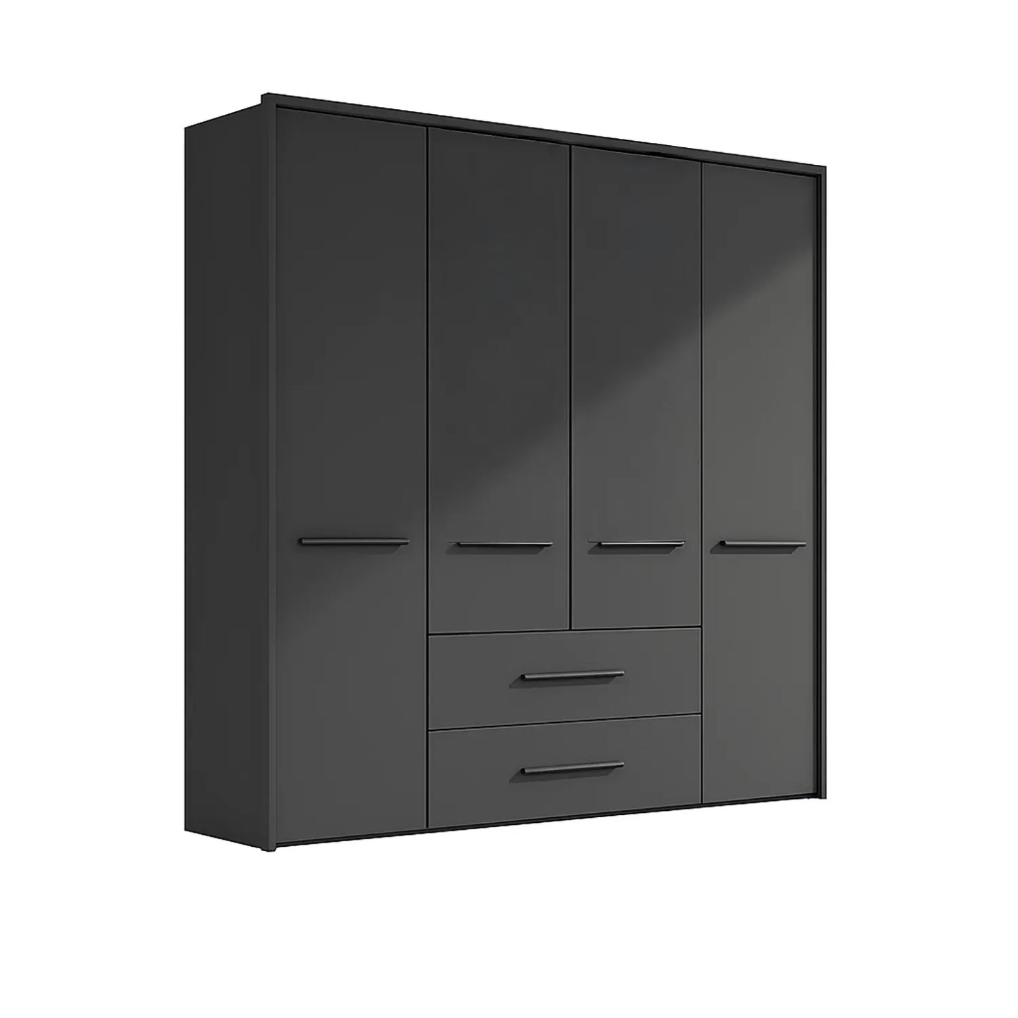 Kairns 200cm Graphite 4 Door Hinged Wardrobe with Drawers