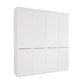 Front view of Cairns 200cm White 4 Door Hinged Wardrobe with Cornice in white background