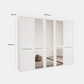 Cairns White 5 Door Hinged Wardrobe (W250cm) - Dimensions
