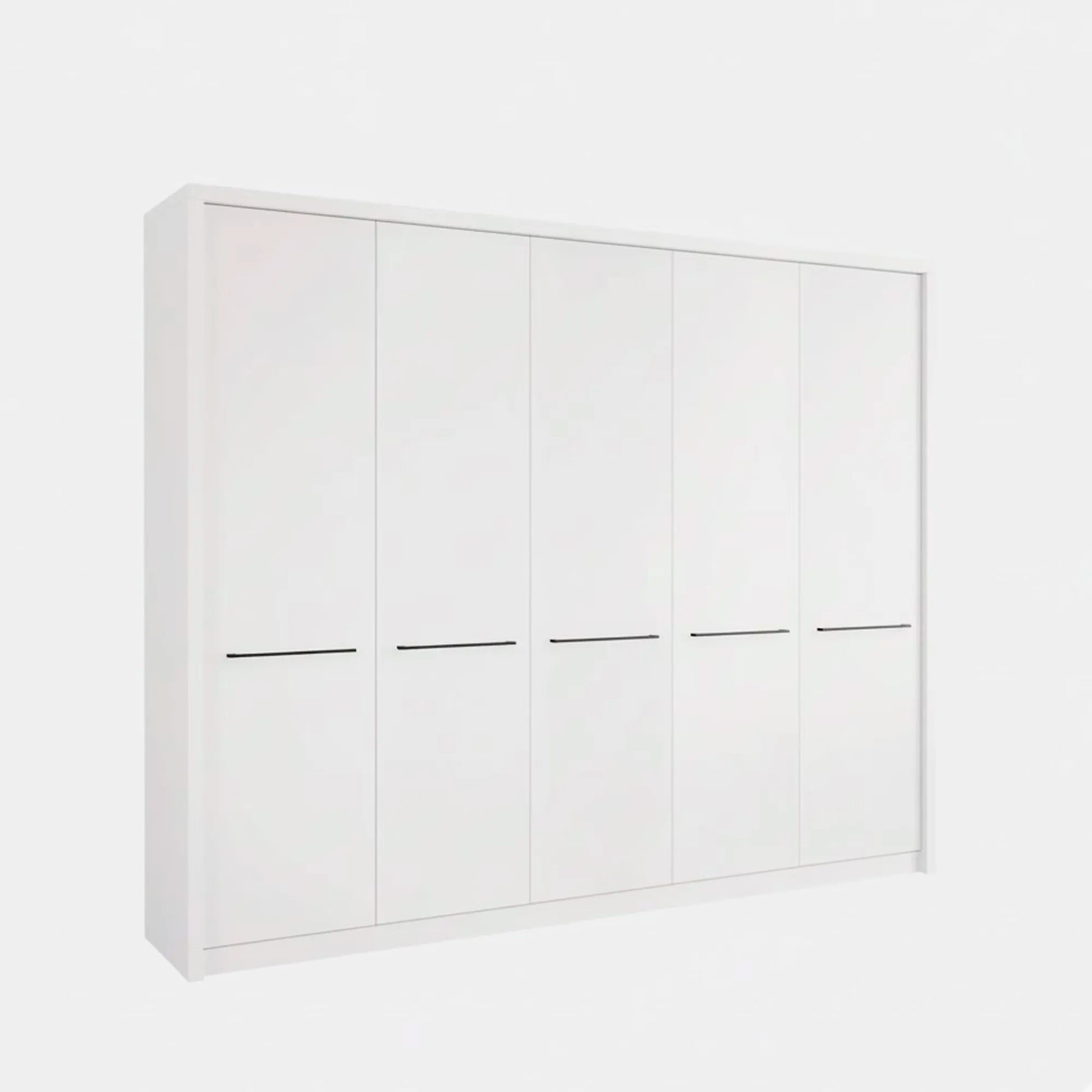 Cairns 250cm White 5 Door Hinged Wardrobe with Cornice