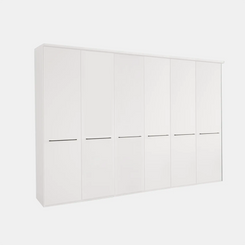 Cairns White 6 Door Hinged Wardrobe (W300cm)