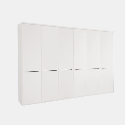 Cairns White 6 Door Hinged Wardrobe (W300cm)