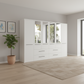 Large Wiemann Cairns 300cm Wardrobe with Drawer and Mirror in White