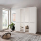 Kairns White 4 Door Hinged Wardrobe (W200cm) With Mirror - Styled in Bedroom