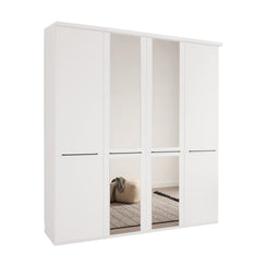 Kairns White 4 Door Hinged Wardrobe (W200cm) With Mirror