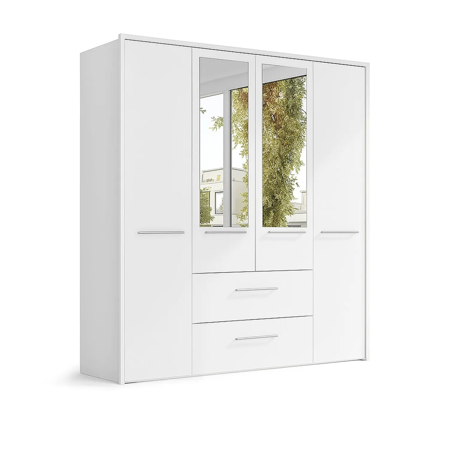 Kairns 200cm Graphite 4 Door Hinged Wardrobe with Drawers