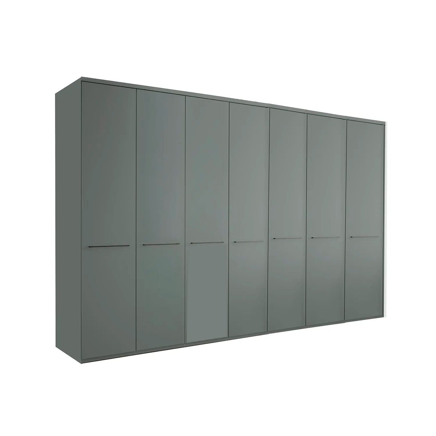Kairns 350cm Sage Green 7 Door Hinged Wardrobe with Cornice 