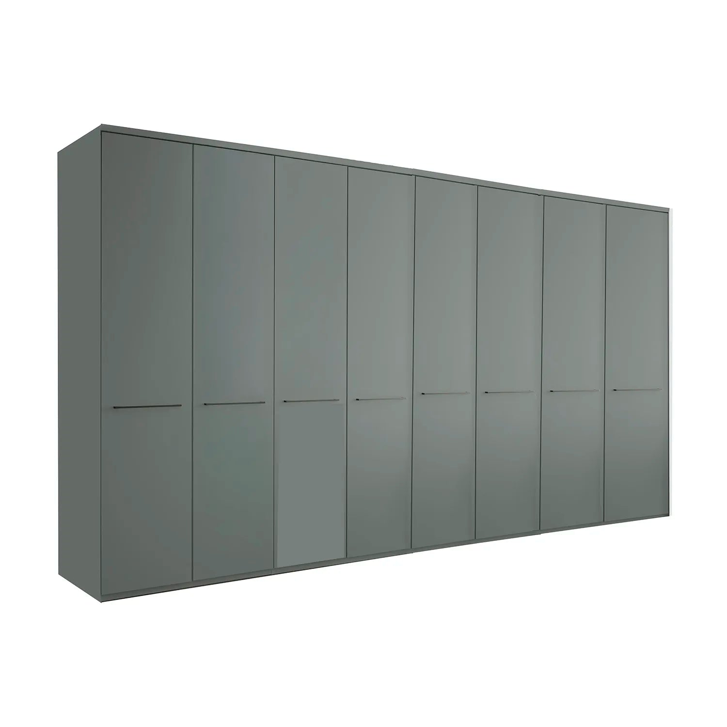 Kairns 400cm Sage Green 8 Door Hinged Wardrobe with Cornice
