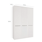 Kairns White 3 Door Hinged Wardrobe (W150cm) - Dimensions