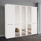 Kairns White 5 Door Hinged Wardrobe (W250cm) With Mirror - Styled in Bedroom