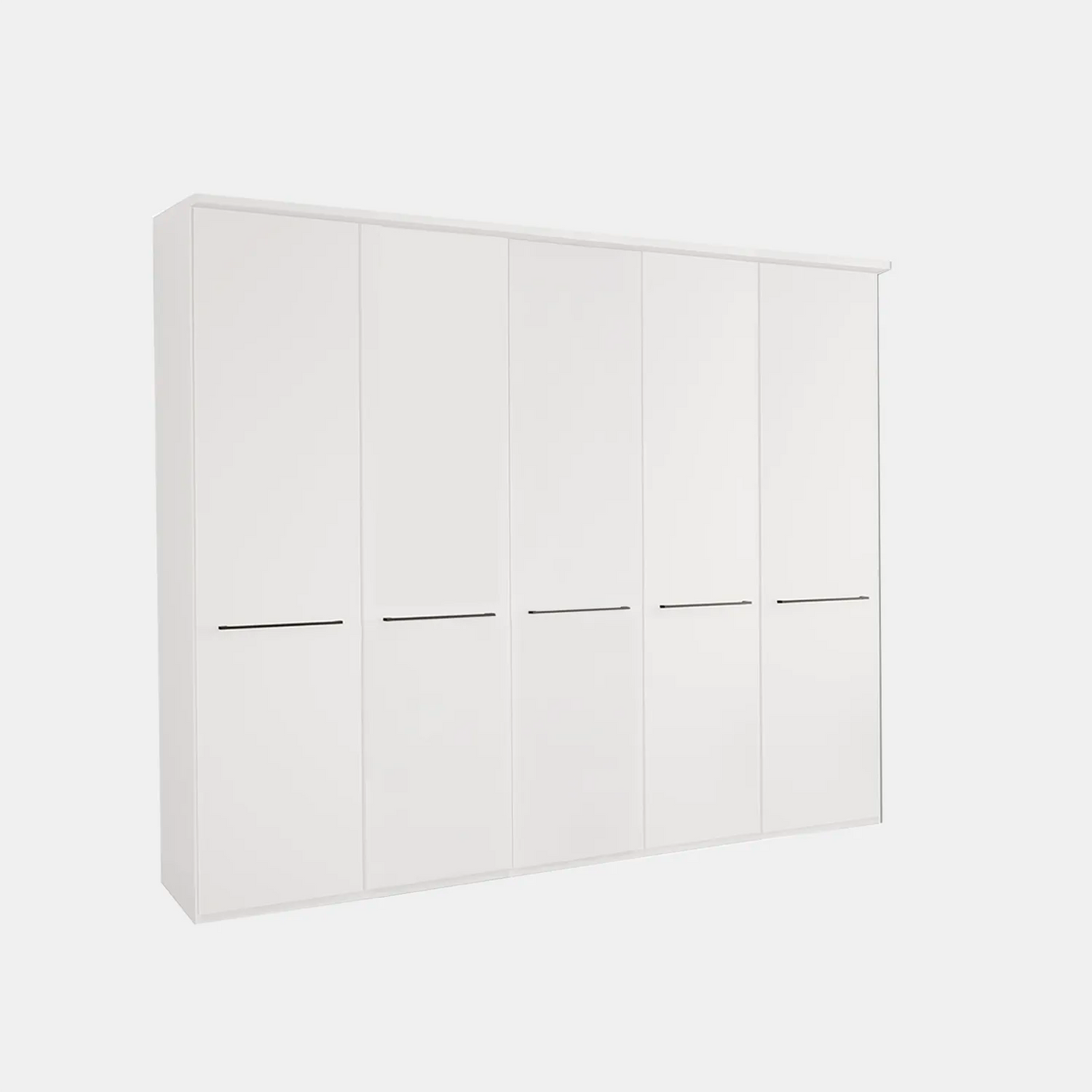 Kairns 250cm White 5 Door Hinged Wardrobe with Cornice
