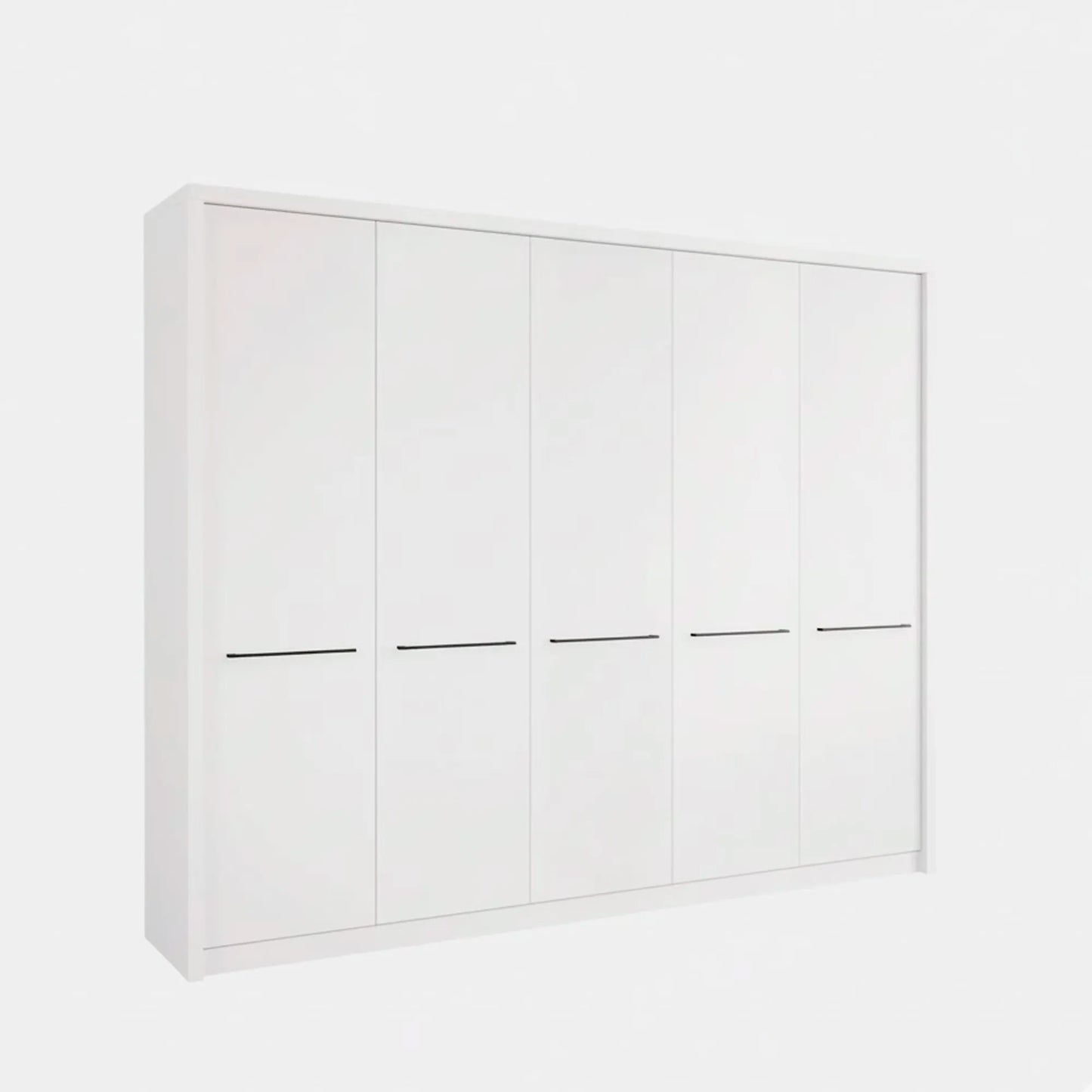 Kairns 250cm White 5 Door Hinged Wardrobe with Cornice
