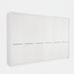 Kairns 300cm White 6 Door Hinged Wardrobe with Cornice