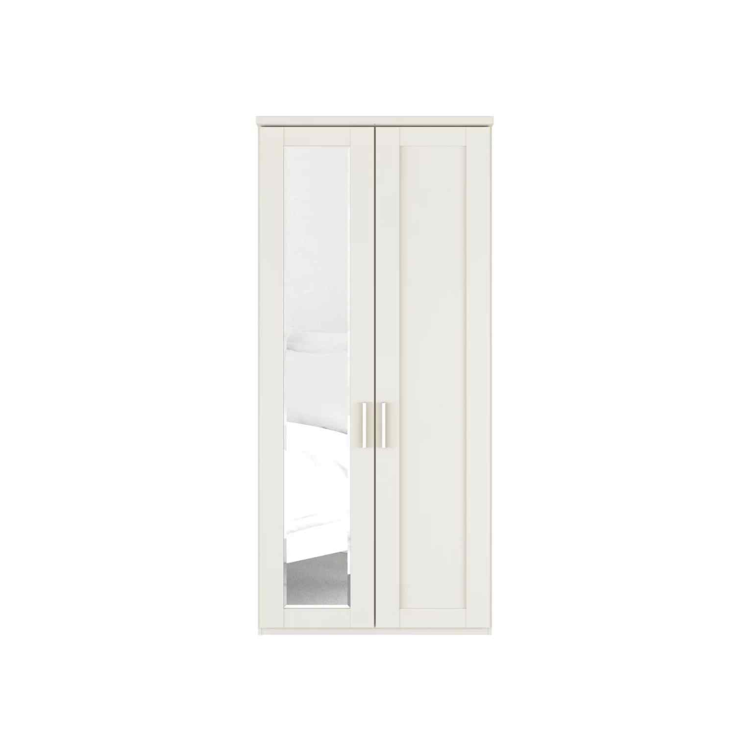 Kempton 2 Door Hinged Wardrobe with Right Door Mirror 