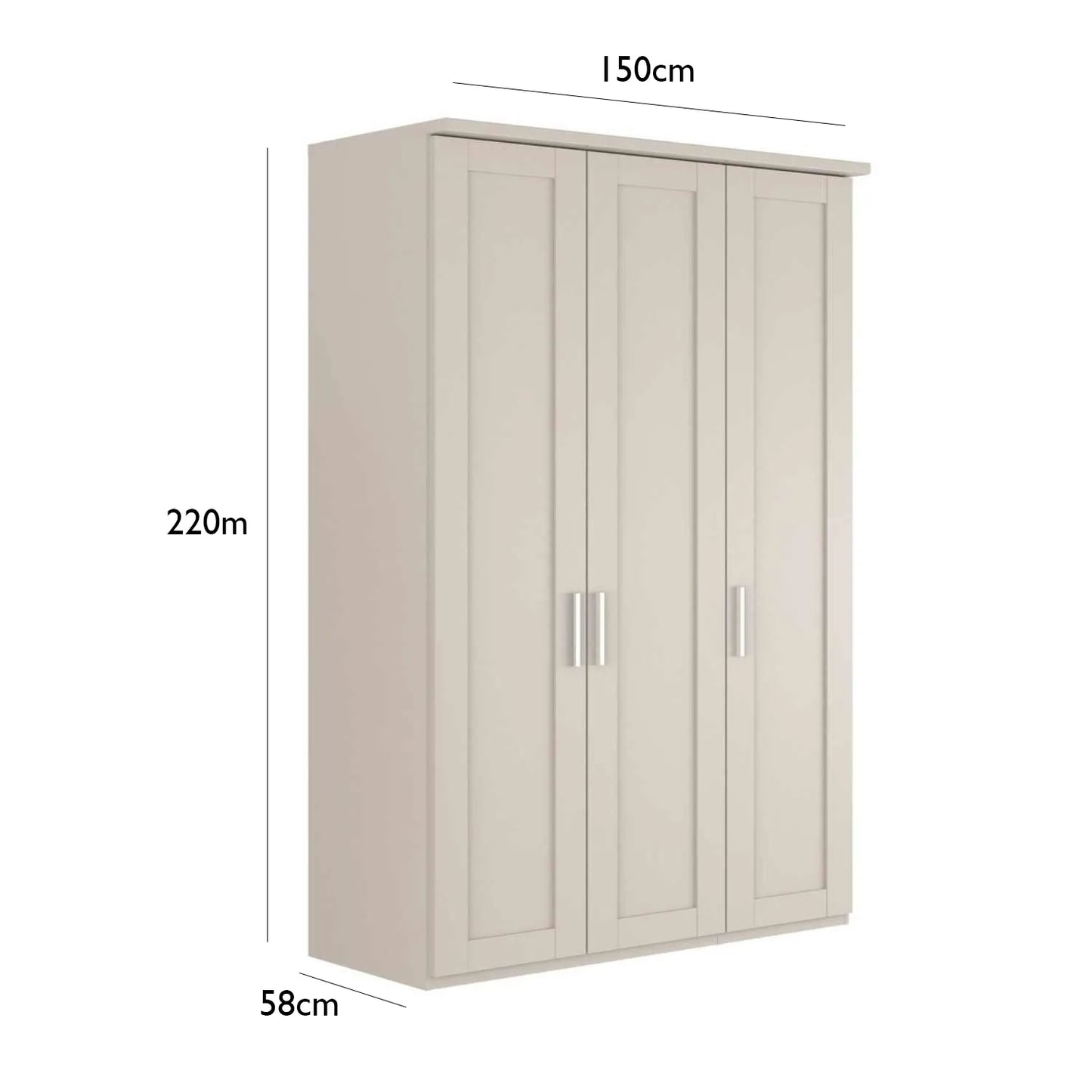 Kempton 3 Door Hinged Wardrobe 