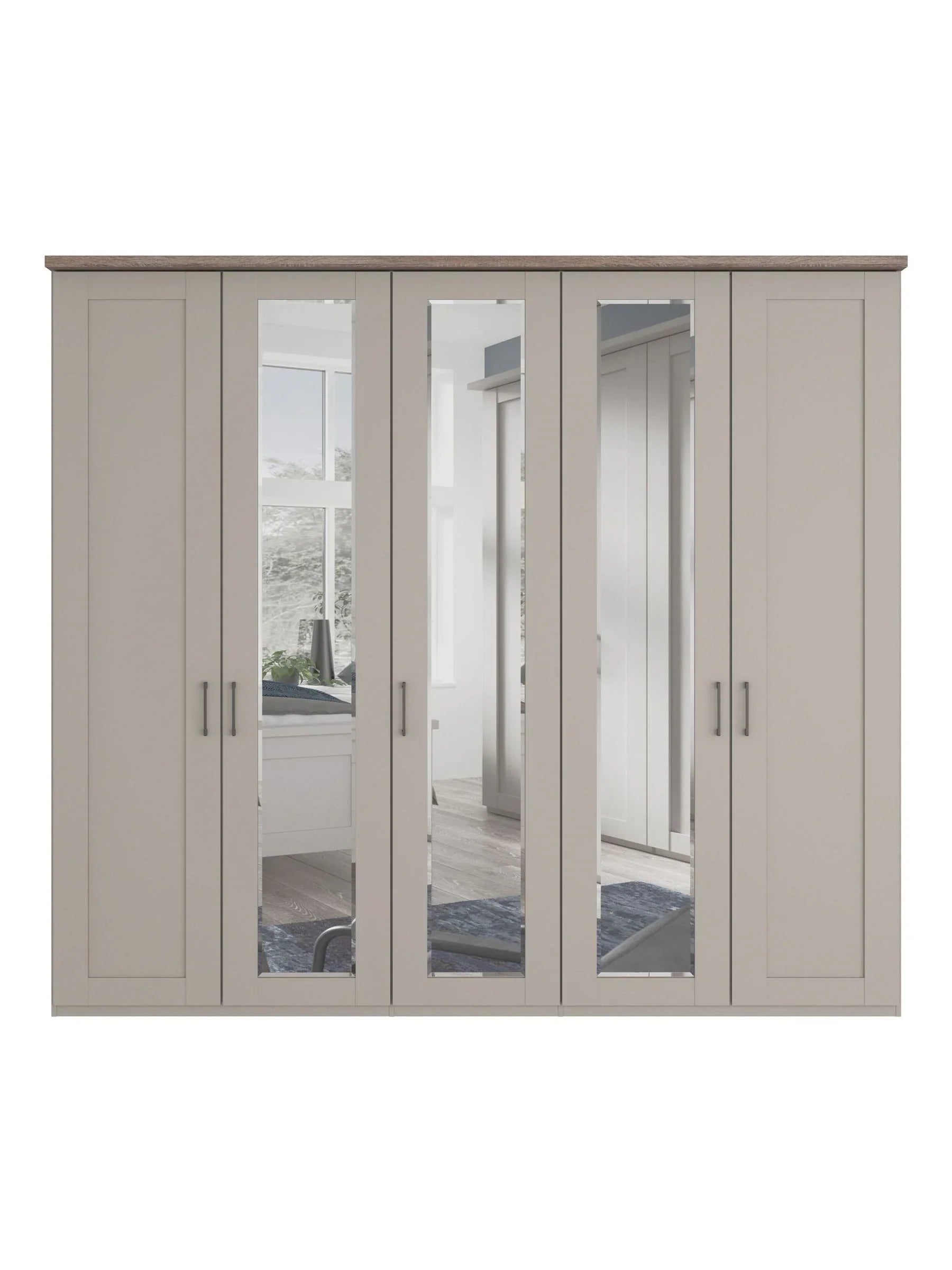Kempton 5 Door Hinged Wardrobe - W250cm 