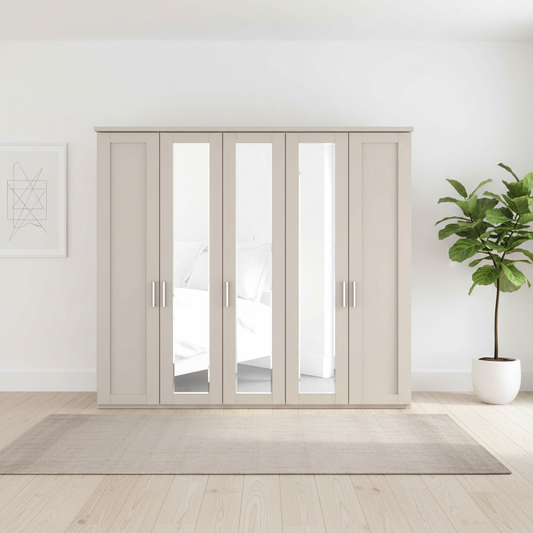 Kempton 5 Door Hinged Wardrobe - W250cm