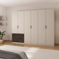 Kodi Champagne 6 Door Wardrobe with 3 Drawers – W271cm - Styled in a Bedroom