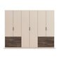 Kodi Champagne 6 Door Wardrobe with 6 Drawers – W271cm - Front Closeup View