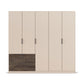 Kodi Champagne 5 Door Wardrobe with 3 Drawers – W226cm - Front Closeup View