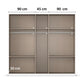 Wardrobe with dimensions labeled on a white background