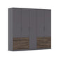 Kodi Metallic Grey 5 Door Wardrobe with 6 Drawers – W226cm