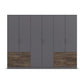 Kodi Metallic Grey 6 Door Wardrobe with 6 Drawers – W271cm
