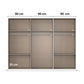 Wardrobe with 6 Hinged doors and measurements on a white background