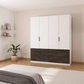 Rauch Kodi White 4 Door Wardrobe with 6 Drawers  in a bedroom setting width 181cm