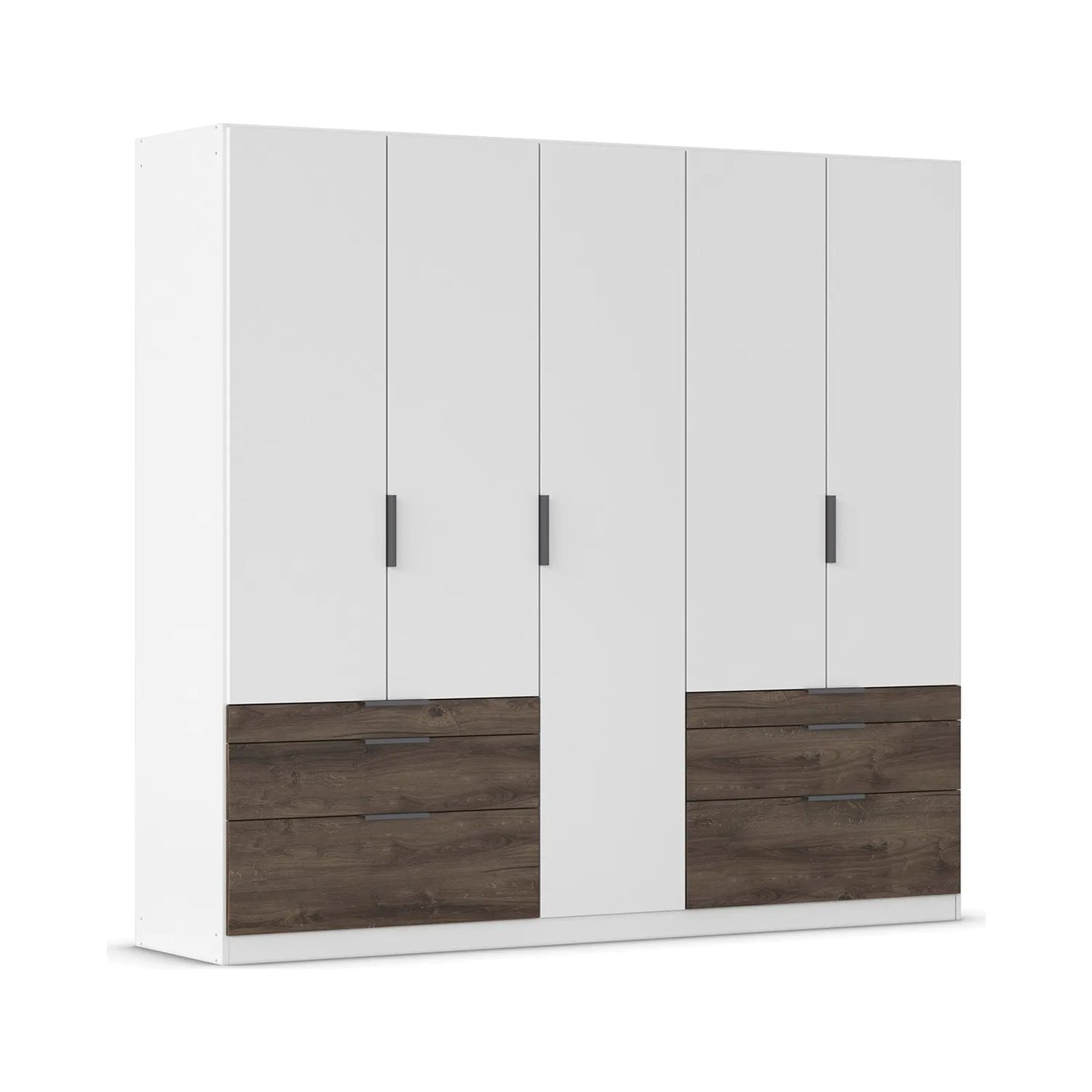 Rauch Kodi White 5 Door Wardrobe with 6 Drawers – W226cm