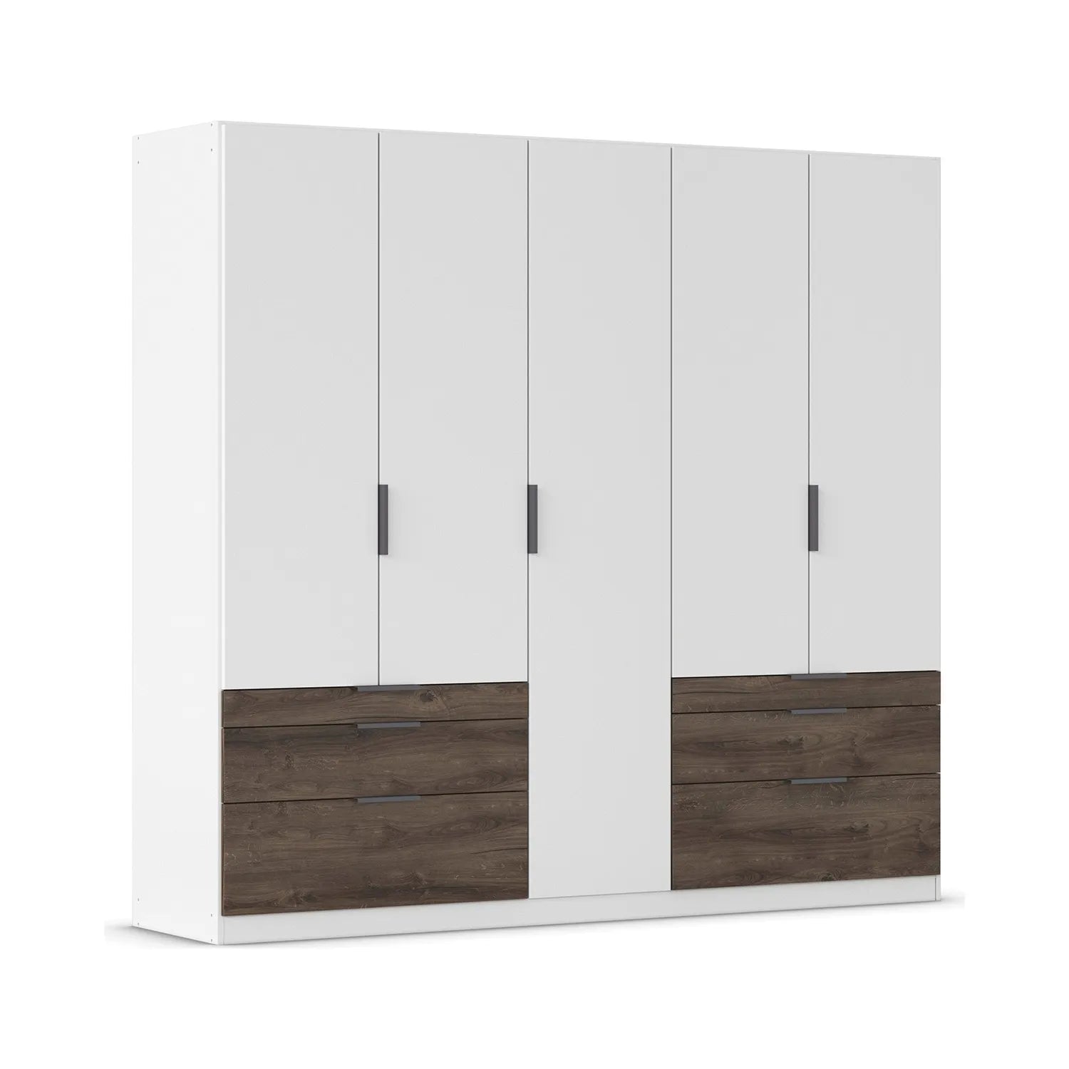 Rauch Kodi White 5 Door Wardrobe with 6 Drawers – W226cm