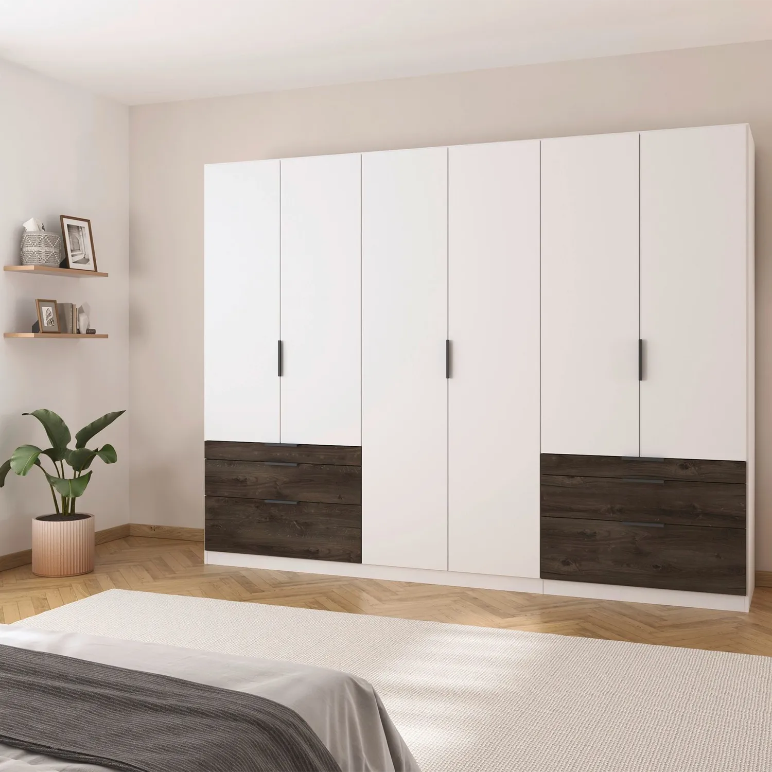 Rauch Kodi White 6 Door Wardrobe with 6 Drawers 