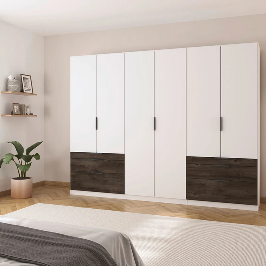 Rauch Kodi White 6 Door Wardrobe with 6 Drawers 
