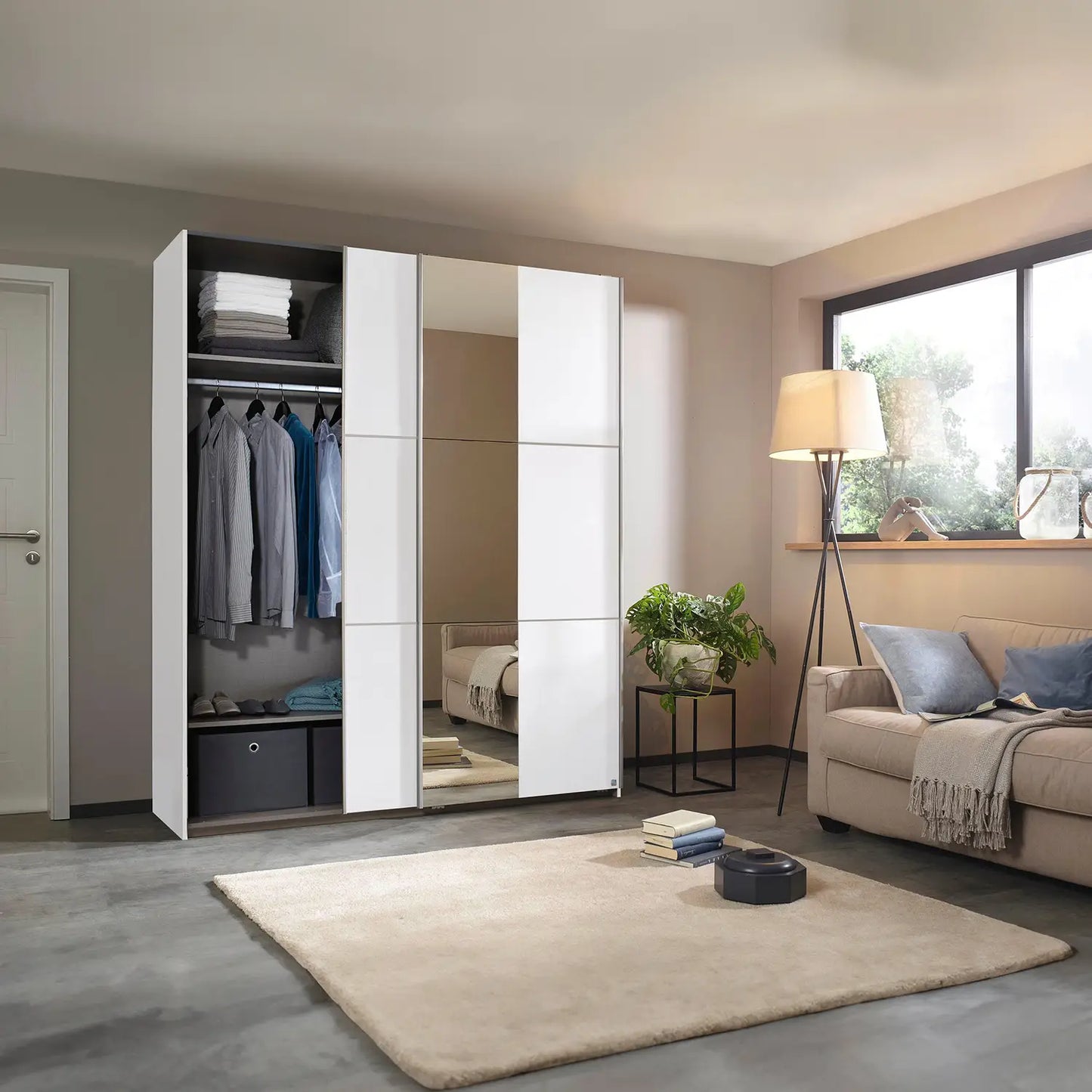 Aura Aura White Sliding Door Wardrobe - Width 175cm