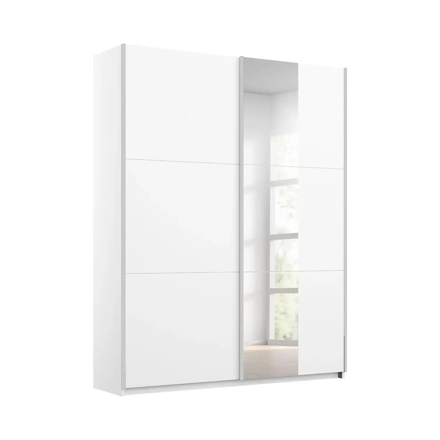 Rauch 175cm Aura White Sliding Door Wardrobe with Mirror 